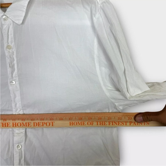 James Perse Los Angeles Womens White Button-Up Shirt Size 4 Ultra Light Weight - Picture 7 of 10